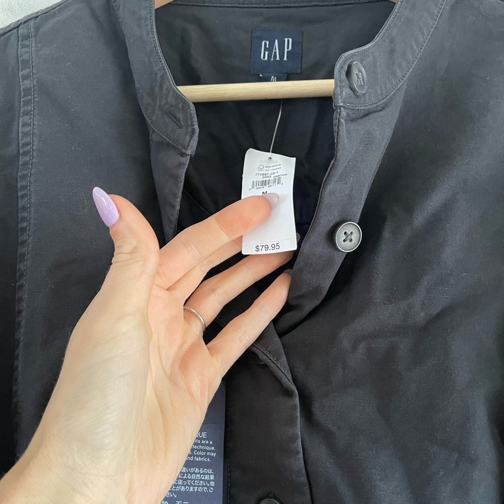 Gap Cotton Mini Dress Charcoal Gray - M - Picture 7 of 8